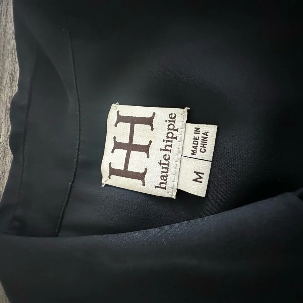 New 100% Silk Haute Hippie Chic Black Button-Up Jumpsuit - Picture 8 of 9